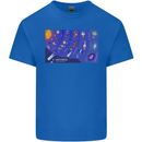Galaxy Infographic Space Technology Planets Kids T-Shirt Childrens Royal Blue