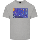 Galaxy Infographic Space Technology Planets Kids T-Shirt Childrens Sports Grey