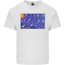 Galaxy Infographic Space Technology Planets Kids T-Shirt Childrens White