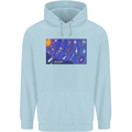 Galaxy Infographic Space Technology Planets Mens 80% Cotton Hoodie Light Blue