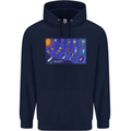 Galaxy Infographic Space Technology Planets Mens 80% Cotton Hoodie Navy Blue