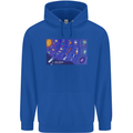 Galaxy Infographic Space Technology Planets Mens 80% Cotton Hoodie Royal Blue