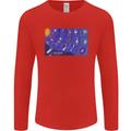 Galaxy Infographic Space Technology Planets Mens Long Sleeve T-Shirt Red