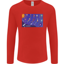 Galaxy Infographic Space Technology Planets Mens Long Sleeve T-Shirt Red