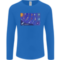 Galaxy Infographic Space Technology Planets Mens Long Sleeve T-Shirt Royal Blue