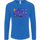 Galaxy Infographic Space Technology Planets Mens Long Sleeve T-Shirt Royal Blue