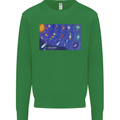 Galaxy Infographic Space Technology Planets Mens Sweatshirt Jumper Irish Green