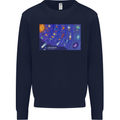 Galaxy Infographic Space Technology Planets Mens Sweatshirt Jumper Navy Blue