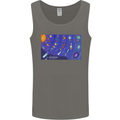 Galaxy Infographic Space Technology Planets Mens Vest Tank Top Charcoal