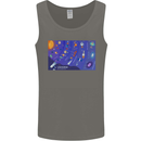 Galaxy Infographic Space Technology Planets Mens Vest Tank Top Charcoal