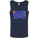 Galaxy Infographic Space Technology Planets Mens Vest Tank Top Navy Blue