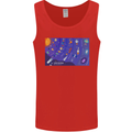 Galaxy Infographic Space Technology Planets Mens Vest Tank Top Red
