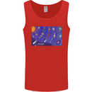 Galaxy Infographic Space Technology Planets Mens Vest Tank Top Red