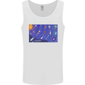 Galaxy Infographic Space Technology Planets Mens Vest Tank Top White