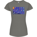 Galaxy Infographic Space Technology Planets Womens Petite Cut T-Shirt Charcoal