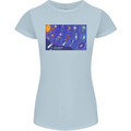 Galaxy Infographic Space Technology Planets Womens Petite Cut T-Shirt Light Blue