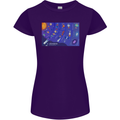 Galaxy Infographic Space Technology Planets Womens Petite Cut T-Shirt Purple