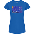Galaxy Infographic Space Technology Planets Womens Petite Cut T-Shirt Royal Blue