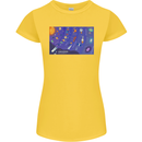 Galaxy Infographic Space Technology Planets Womens Petite Cut T-Shirt Yellow