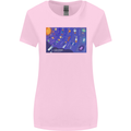 Galaxy Infographic Space Technology Planets Womens Wider Cut T-Shirt Light Pink