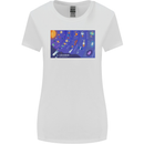Galaxy Infographic Space Technology Planets Womens Wider Cut T-Shirt White