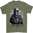 Game Zone Special Forces Video Game Skull Mens T-Shirt 100% Cotton Military Green
