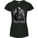Game Zone Special Forces Video Game Skull Womens Petite Cut T-Shirt Black