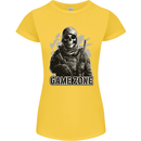 Game Zone Special Forces Video Game Skull Womens Petite Cut T-Shirt Yellow