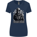 Game Zone Special Forces Video Game Skull Womens Wider Cut T-Shirt Navy Blue