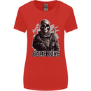 Game Zone Special Forces Video Game Skull Womens Wider Cut T-Shirt Red