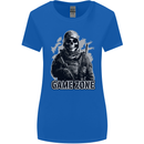 Game Zone Special Forces Video Game Skull Womens Wider Cut T-Shirt Royal Blue