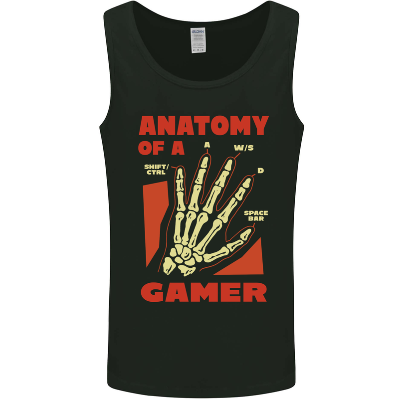 Gamer Anatomy Funny Gaming Video Games Mens Vest Tank Top Black