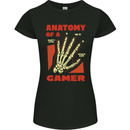 Gamer Anatomy Funny Gaming Video Games Womens Petite Cut T-Shirt Black