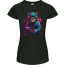 Gaming Cat Cool Gamer Video Games Womens Petite Cut T-Shirt Black