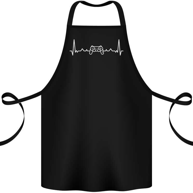 Gaming ECG Controller Video Games Console Cotton Apron 100% Organic Black