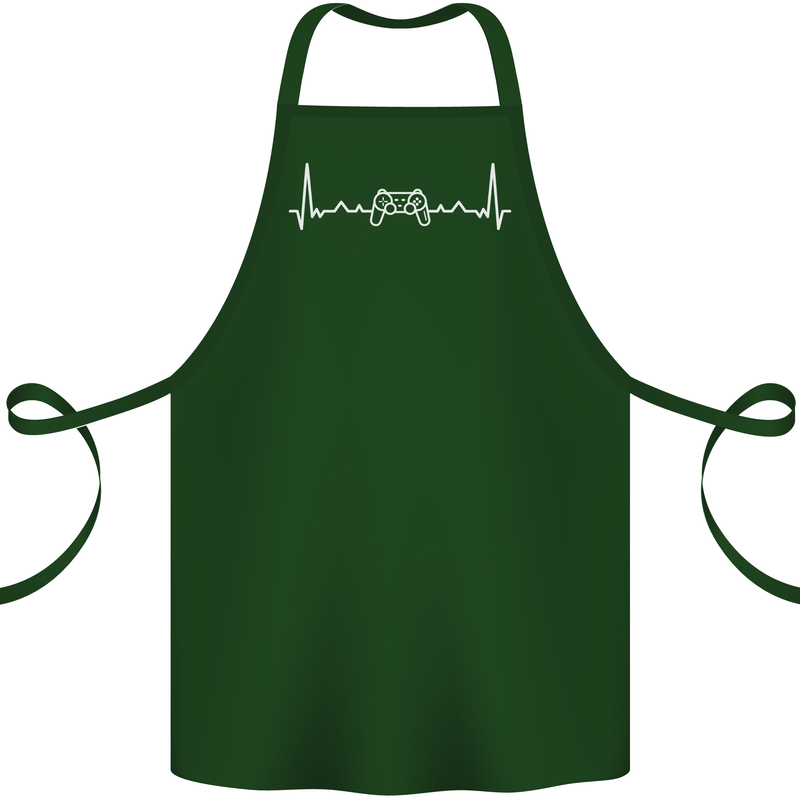 Gaming ECG Controller Video Games Console Cotton Apron 100% Organic Forest Green