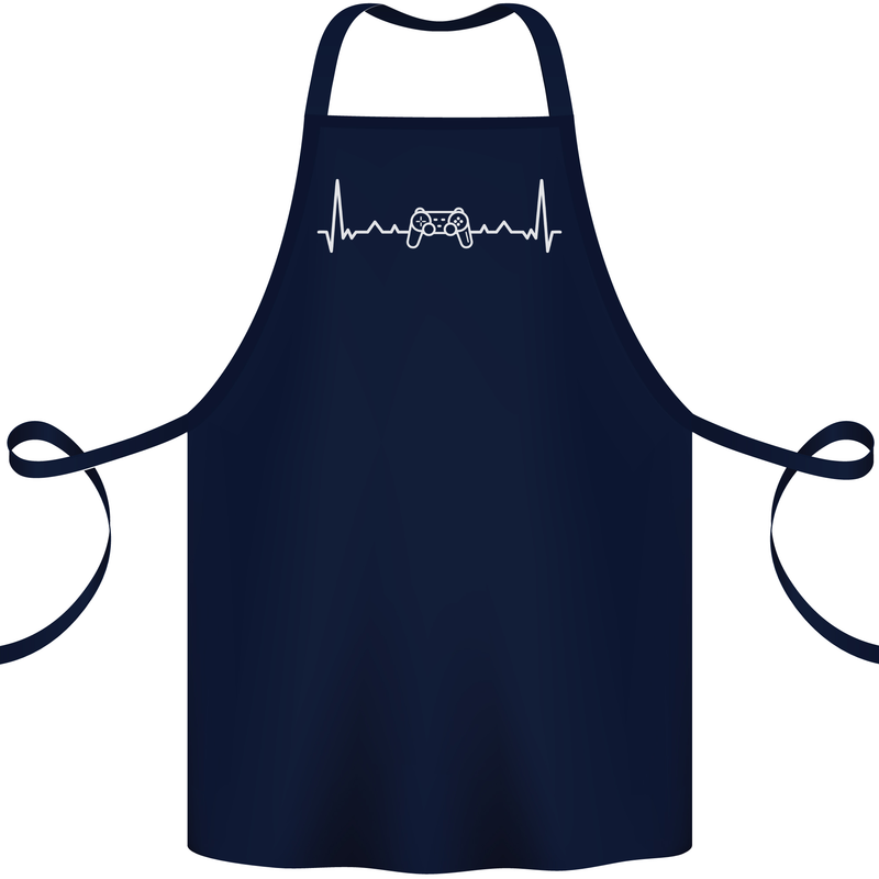 Gaming ECG Controller Video Games Console Cotton Apron 100% Organic Navy Blue