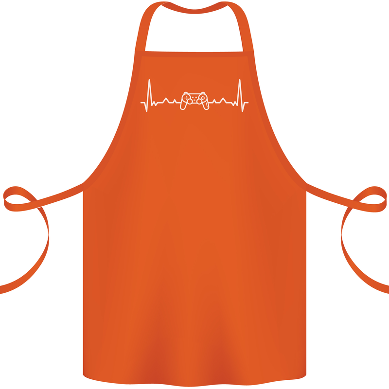 Gaming ECG Controller Video Games Console Cotton Apron 100% Organic Orange