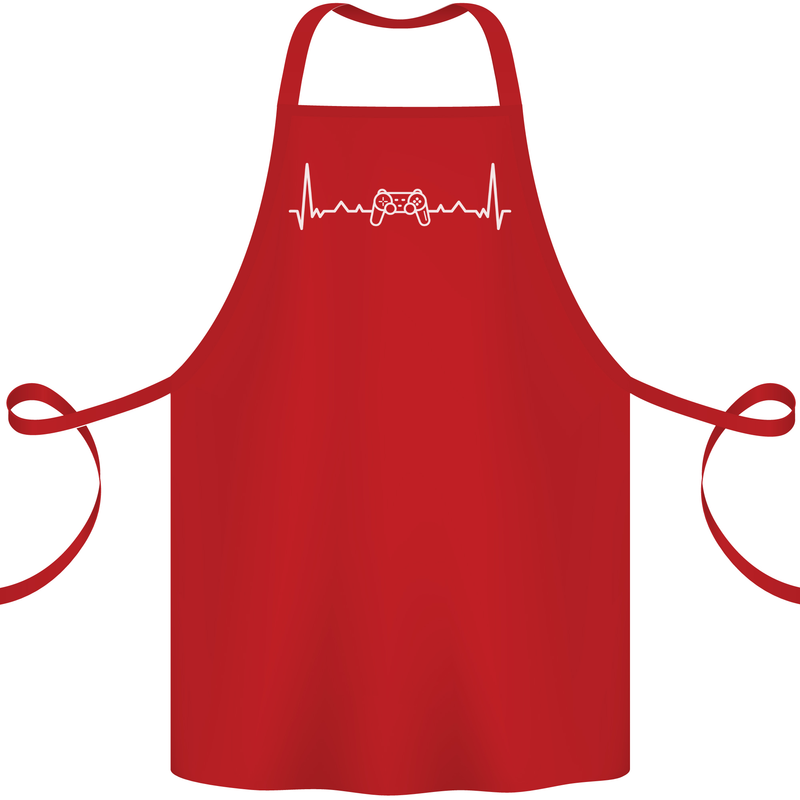 Gaming ECG Controller Video Games Console Cotton Apron 100% Organic Red