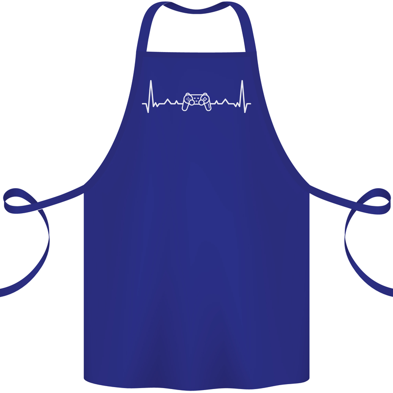 Gaming ECG Controller Video Games Console Cotton Apron 100% Organic Royal Blue