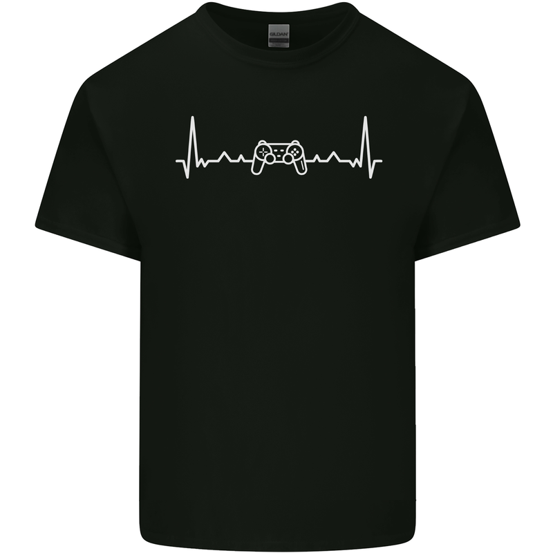Gaming ECG Controller Video Games Console Mens Cotton T-Shirt Tee Top Black