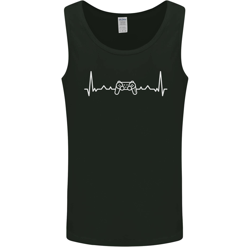 Gaming ECG Controller Video Games Console Mens Vest Tank Top Black