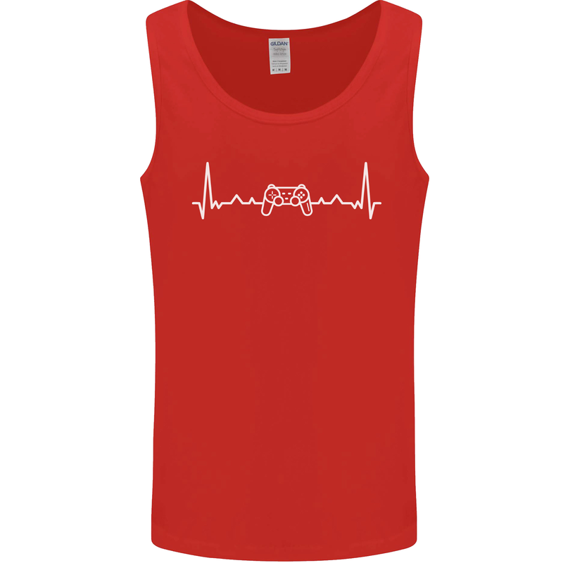Gaming ECG Controller Video Games Console Mens Vest Tank Top Red