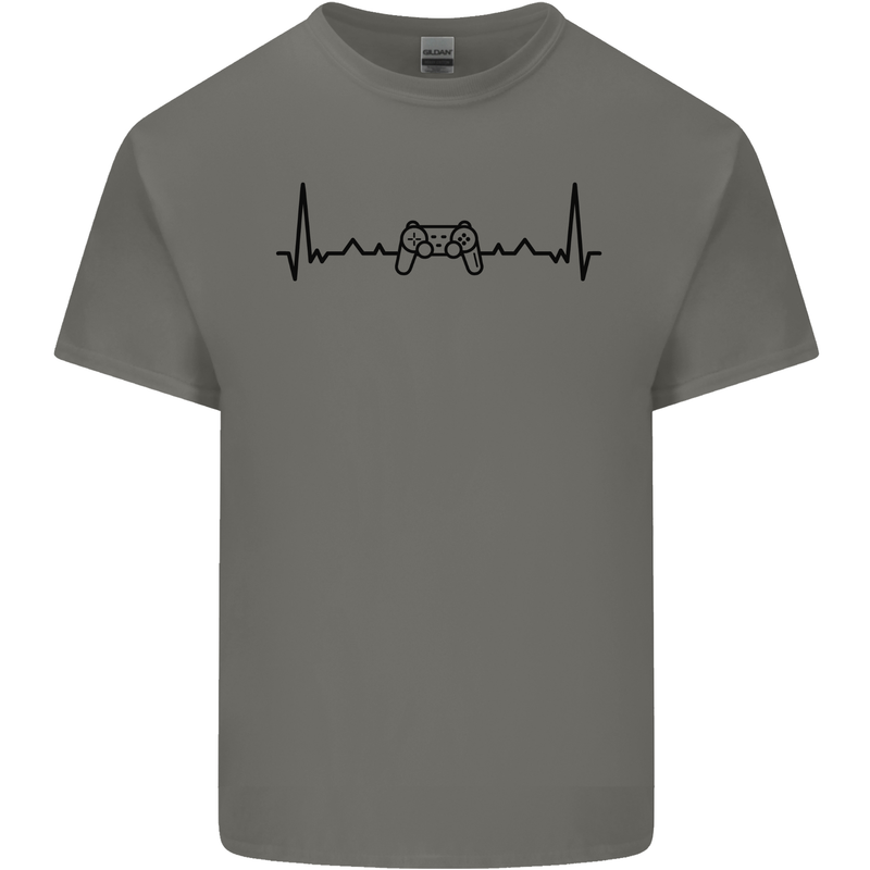 Gaming ECG Video Games Console Controller Mens Cotton T-Shirt Tee Top Charcoal