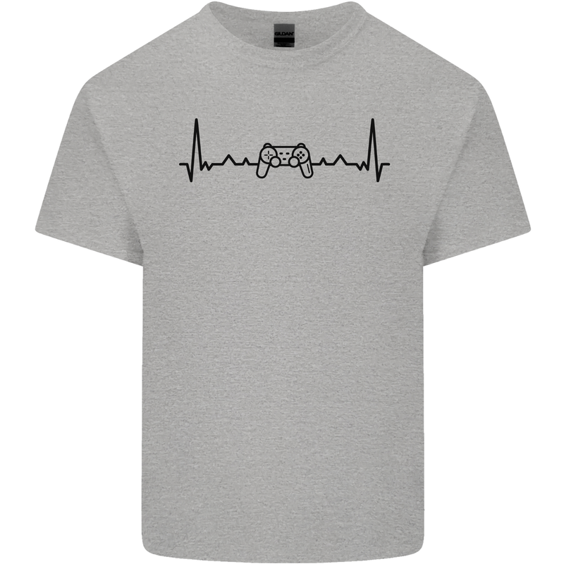 Gaming ECG Video Games Console Controller Mens Cotton T-Shirt Tee Top Sports Grey