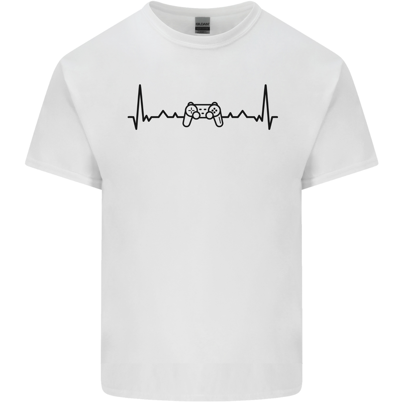 Gaming ECG Video Games Console Controller Mens Cotton T-Shirt Tee Top White