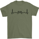 Gaming ECG Video Games Console Controller Mens T-Shirt 100% Cotton Military Green