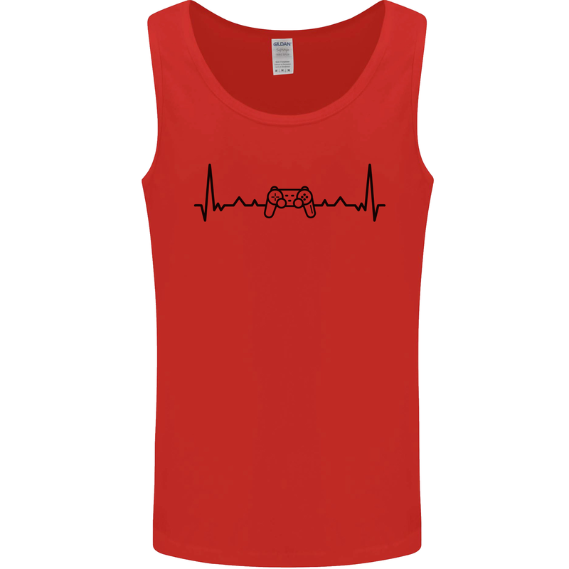 Gaming ECG Video Games Console Controller Mens Vest Tank Top Red