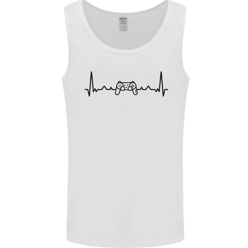 Gaming ECG Video Games Console Controller Mens Vest Tank Top White