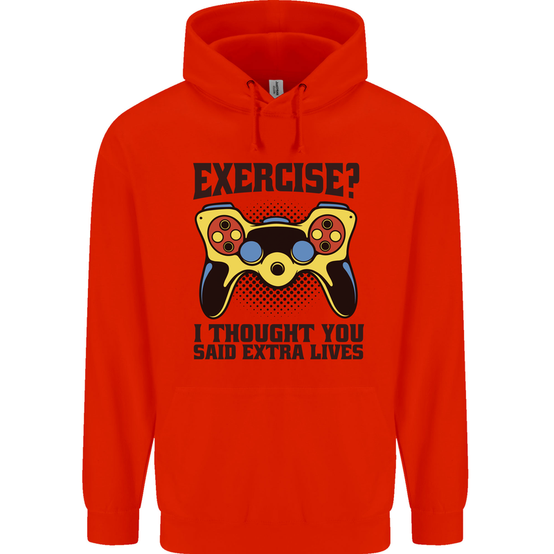 Gaming I Thought Said Extra Lives Gamer Childrens Kids Hoodie Bright Red